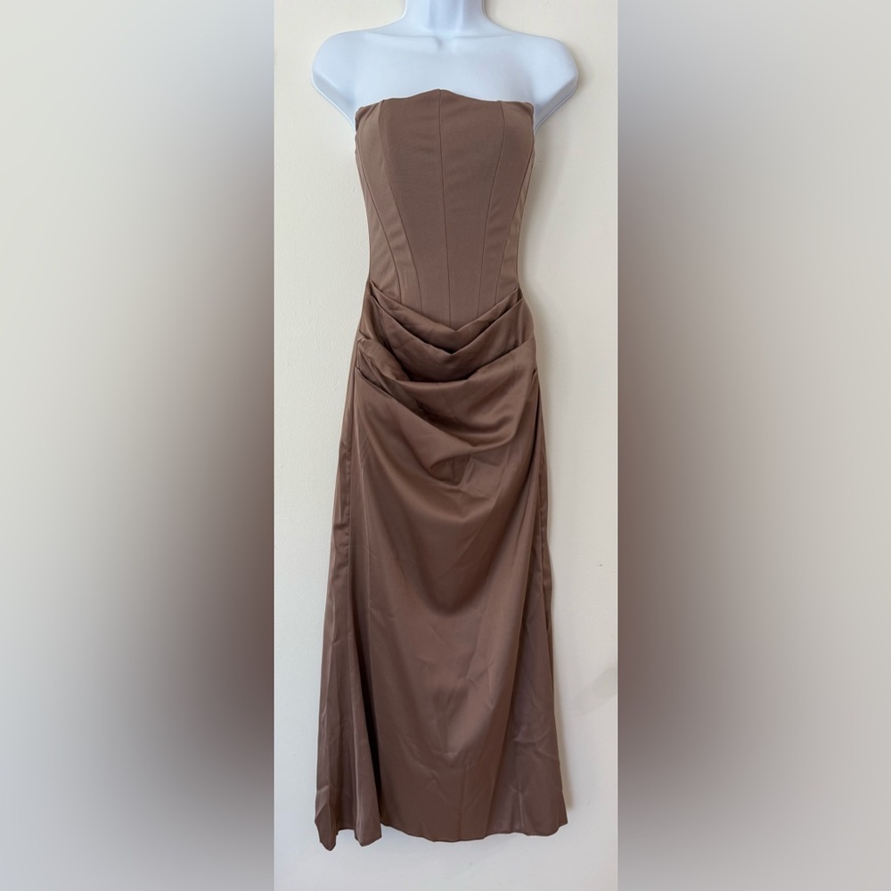 Vivielle Boutique Rosalind Maxi Dress- Smoke